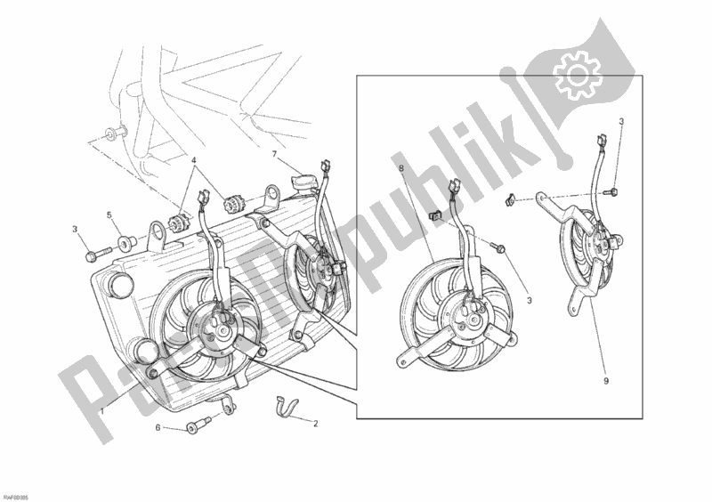 Toutes les pièces pour le Refroidisseur D'eau du Ducati Superbike 848 EVO 2012